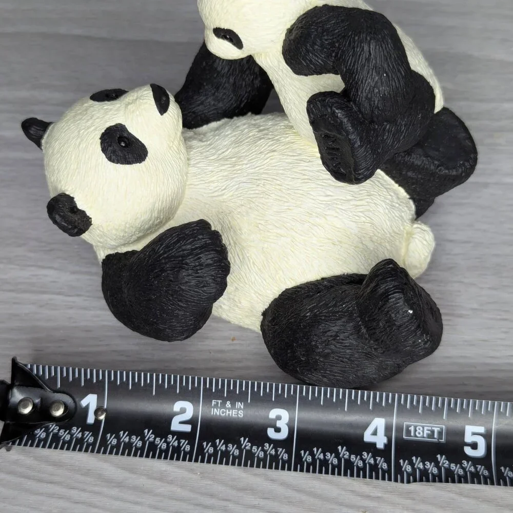 Marty Sculpture Inc Bear Foot Char-ming 7704 Panda Figurine on Wooden Base